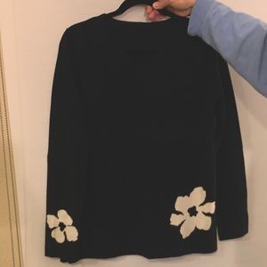 Escada original flower v neck black sweater